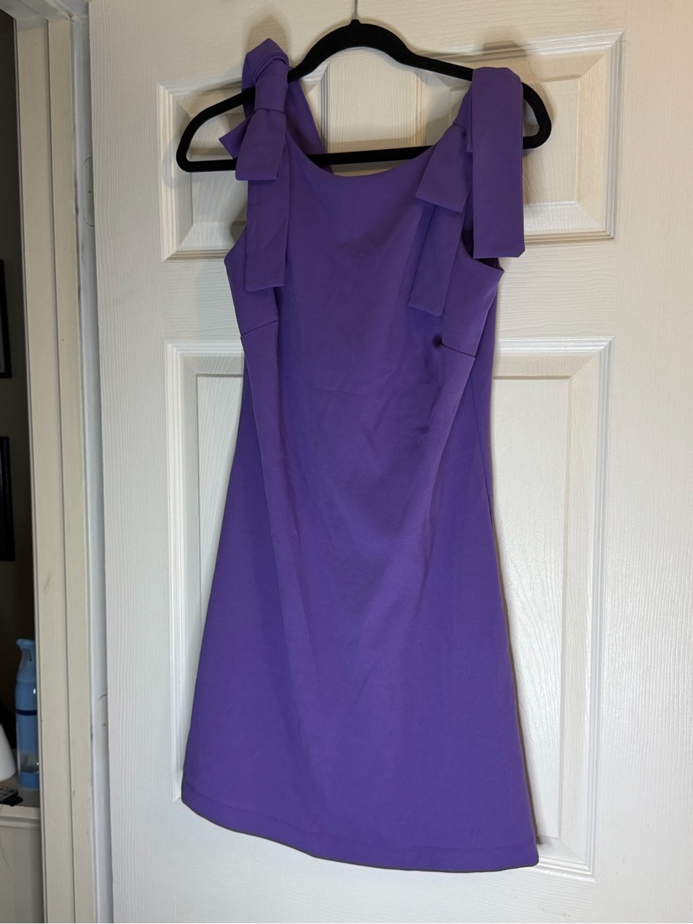 Maison Tara Violet Bow-Shoulder Mini Dress